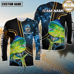 Maxcorners Mahi-Mahi Fishing Fierce Deep Sea Hunter Personalized Name, Team Name 3D Long Sleeve Shirt
