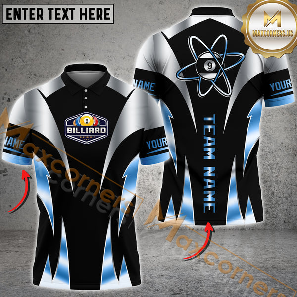 Maxcorners Billiards Atomic 9-Ball Multicolor Personalized Name, Team Name 3D Shirt