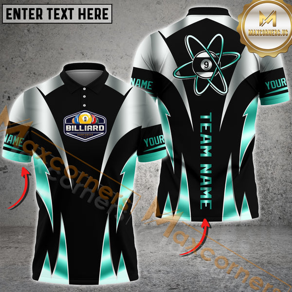 Maxcorners Billiards Atomic 9-Ball Multicolor Personalized Name, Team Name 3D Shirt