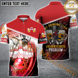 Maxcorners Bowling Beer My Drinking Team Has A Bowling Problem Customized Name 3D Polo Shirt