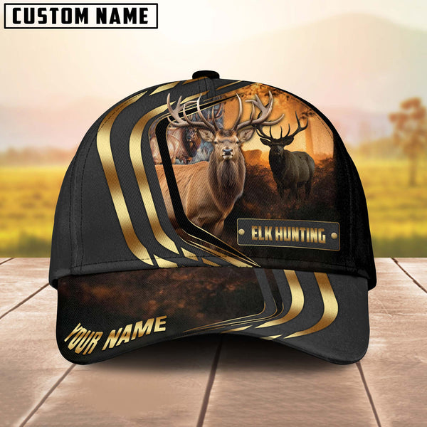 Maxcorners Elk Hunting Forest Premium Personalized Name 3D Cap