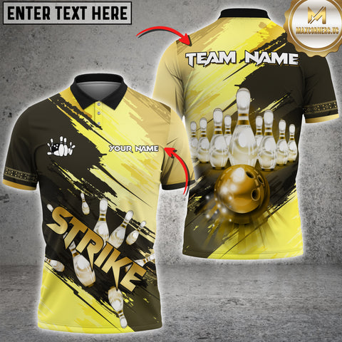 Maxcorners Strike Bowling Jersey Multicolor Customized Name, Team Name 3D Polo Shirt