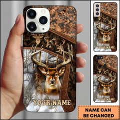 Maxcorners Collab Artist Deer Hunting Camo Ver2 Personalized Name Phone Case (4 colors)
