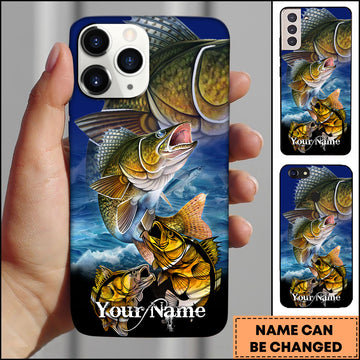 Maxcorners Big Game Ocean Action Design Personalized Name Phone Case ( 12 Fish Species )