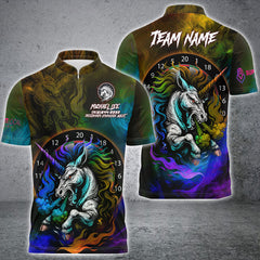 Maxcorners Darts Unicorn Magic Smoke DartBoard Design Personalized Name, Team Name Shirt For Kerry