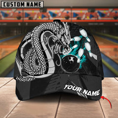 Maxcorners Bowling Dragon Flame Fire Multicolor Personalized Name 3D Cap