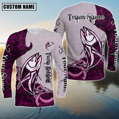 Maxcorners Tuna Ocean Hunter Sun Protection Personalized Name, Team Name 3D Long Sleeve Shirt