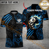 Maxcorners Billiard Flaming Panther 8 Ball-Pool Multicolor Customized Name, Team Name 3D Shirts