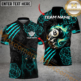 Maxcorners Billiard Flaming Panther 8 Ball-Pool Multicolor Customized Name, Team Name 3D Shirts