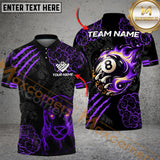 Maxcorners Billiard Flaming Panther 8 Ball-Pool Multicolor Customized Name, Team Name 3D Shirts