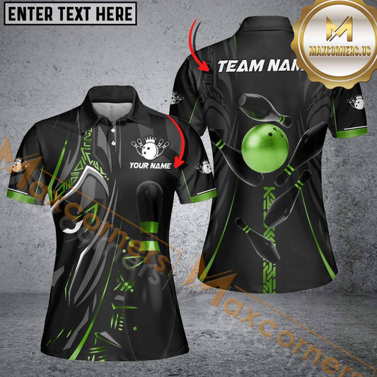 Maxcorners Bowling Ball & Pins Black Panther Pro Sport Jersey Multicolor Customized Name 3D Shirt For Women (6 Colors)