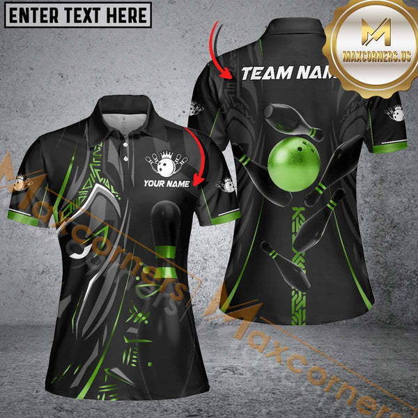 Maxcorners Bowling Ball & Pins Black Panther Pro Sport Jersey Multicolor Customized Name 3D Shirt For Women (6 Colors)