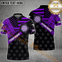 Maxcorners Darts American Flag Xmas Pattern MutilColor Option Customized Name, Team Name 3D Polo Shirt