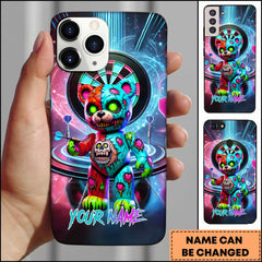 Maxcorners Darts Neon Zombie Bear Personalized Name 3D Phone Case