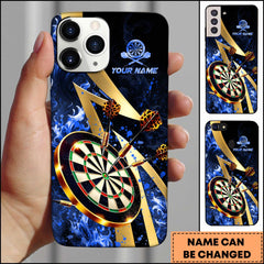 Maxcorners Darts Luxury Gold Lightning Strike Board Personalized Name 3D Phone Case