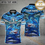 Maxcorners Shark Billiard Jersey Customized Name, Team Name 3D Polo Shirt