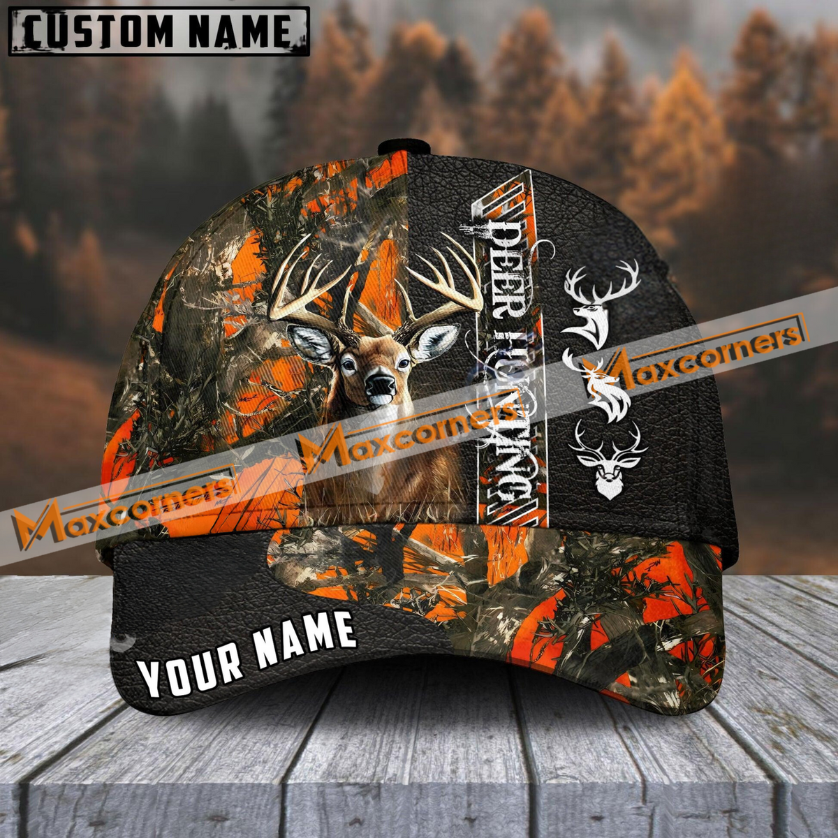 Maxcorners Deer Hunting Jungle Camo Multicolor Option Personalized Cap