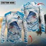 Maxcorners Mahi-Mahi Fishing Blue Water Jersey Sun Protection Personalized Name, Team Name Long Sleeve Shirt