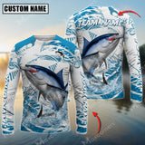 Maxcorners Tuna Fishing Blue Water Jersey Sun Protection Personalized Name, Team Name Long Sleeve Shirt