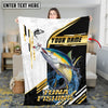 Maxcorners Mahi-Mahi Fishing Hook Graphic & Jumping Fish Art  Personalized Name 3D Blanket