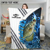 Maxcorners Walleye Fishing White Blue Lava Sun Protection Personalized Name 3D Blanket