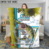 Maxcorners Mahi-Mahi Fishing Blue Line Skin Fish Pattern Sun Protection Personalized Name 3D Blanket