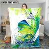 Maxcorners Mahi-Mahi Fishing Water Sport Jersey Personalized Name 3D Blanket