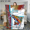 Maxcorners Mahi-Mahi Fishing Blue Line Skin Fish Pattern Sun Protection Personalized Name 3D Blanket