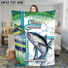 Maxcorners Mahi-Mahi Fishing Blue Line Skin Fish Pattern Sun Protection Personalized Name 3D Blanket