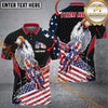 Maxcorners Golf Eagle US Flag Multicolor Option Customized Name, Team Name 3D Polo Shirt