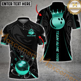 Maxcorners Bowling Crowned King Multicolor Customized Name, Team Name 3D Shirts