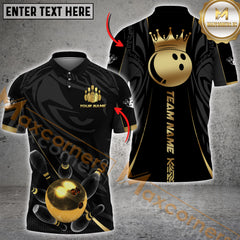 Maxcorners Bowling Crowned King Multicolor Customized Name, Team Name 3D Shirts