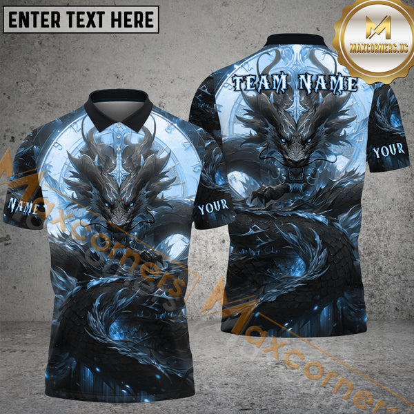 Maxcorners Darts Golden Clockwork Dragon Fantasy Multicolor Customized Name, Team Name 3D Shirts