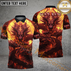 Maxcorners Darts Golden Clockwork Dragon Fantasy Multicolor Customized Name, Team Name 3D Shirts