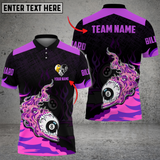 Maxcorners Billiard Ball Eye Mutilcolor Option Personalized Name, Team Name 3D Polo Shirt