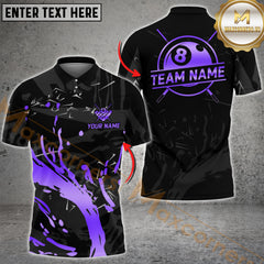 Maxcorners Billiard Golden Splash 8-Ball Pool Multicolor Customized Name, Team Name 3D Shirts