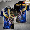 Maxcorners Bowling Lightning Gold Curve Pins Multicolor Customized Name, Team Name 3D Shirts