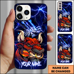 Maxcorners Darts Lightning Bull Rage Power Strike Personalized Name 3D Phone Case