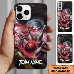 Maxcorners Bowling Fire Smash Strike Motion Effect Team Name Personalized Name 3D Phone Case