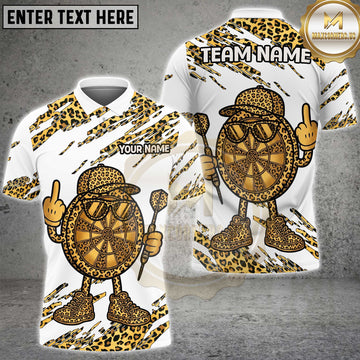 Maxcorners Darts Leopard Cartoon Character Design Multicolor Customized Name, Team Name 3D Shirts