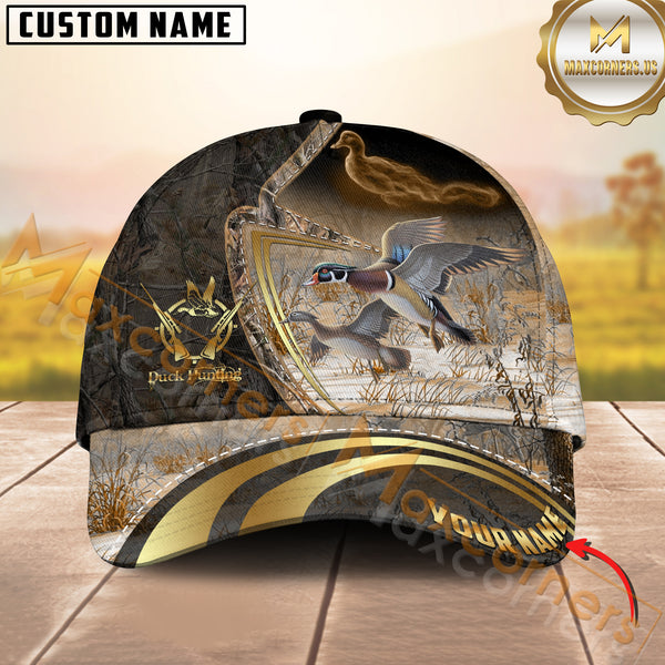 Maxcorners Golden Hunting Camouflage Personalized Name 3D Cap (Multioption)