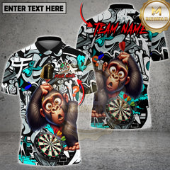 Maxcorners Darts Monkey Graffiti Multicolor Customized Name, Team Name 3D Shirts