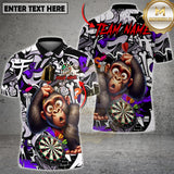 Maxcorners Darts Monkey Graffiti Multicolor Customized Name, Team Name 3D Shirts