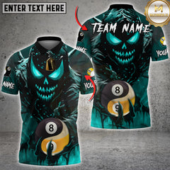 Maxcorners Billiards Yin And Yang Flame Skull Multicolor Customized Name, Team Name 3D Shirts