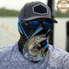 Maxcorners Fishing Electric Blue Arrow Pattern Splash 3D Neck Gaiter (12 Fish Species)