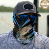 Maxcorners Fishing Electric Blue Arrow Pattern Splash 3D Neck Gaiter (12 Fish Species)