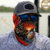 Maxcorners Fishing Skull Angler Red Wave 3D Neck Gaiter (10 Fish Species)