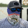 Maxcorners Fishing American Anchor Compass Lighthouse Graphic 3D Neck Gaiter (12 Fish Species)