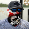 Maxcorners Fishing Red Flame Pattern 3D Neck Gaiter (12 Fish Species)