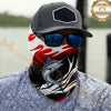 Maxcorners Fishing Red Flame Pattern 3D Neck Gaiter (12 Fish Species)